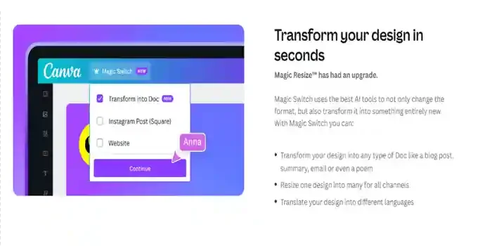 Canva Magic Switch